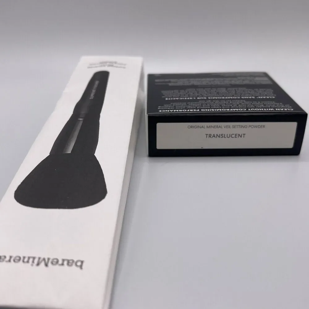 bareMinerals Original Pressed Mineral Veil Translucent with Finisher Brush New